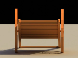 Low Poly Wooden Cart 3D Model
