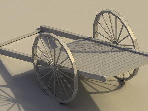 Low Poly Wooden Cart 3D 模型