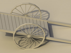 Low Poly Wooden Cart 3D 模型