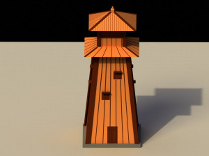 Low Poly Japanese Tower 3D Model