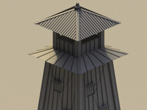 Low Poly Japanese Tower 3D Model