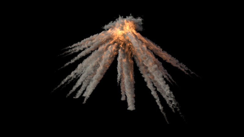 Mortar Explosion 1 VDB Model 3D .c4d .max .obj .3ds .fbx .stl .blend
