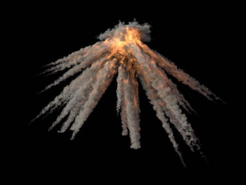Mortar Explosion 1 VDB 3D Model