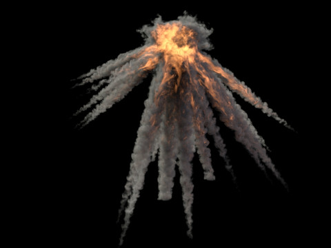 Mortar Explosion 1 VDB Model 3D