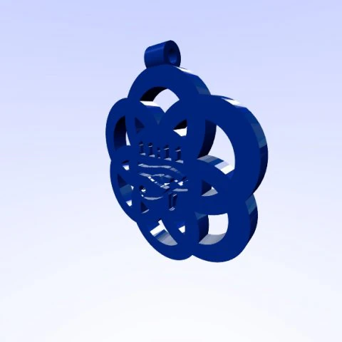 horus eye - om - 1111 on flower of life pendant 3D Print Model .c4d .max .obj .3ds .fbx .stl .blend