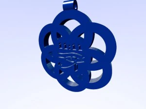 horus eye - om - 1111 on flower of life pendant 3D Print Model