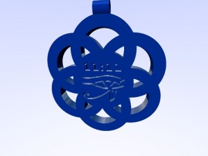 horus eye - om - 1111 on flower of life pendant Modelo de Impressão 3D