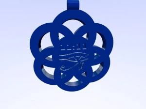 horus eye - om - 1111 on flower of life pendant 3D Print Model