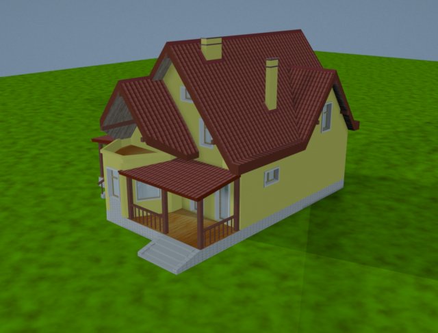 house 3D 模型 .c4d .max .obj .3ds .fbx .stl .blend 
