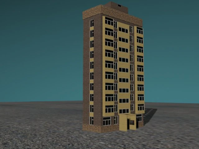 the ten-storied house 3D Model .c4d .max .obj .3ds .fbx .stl .blend 