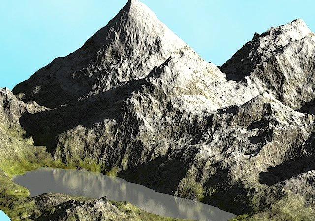 mountain lake 3D Model .c4d .max .obj .3ds .fbx .stl .blend 