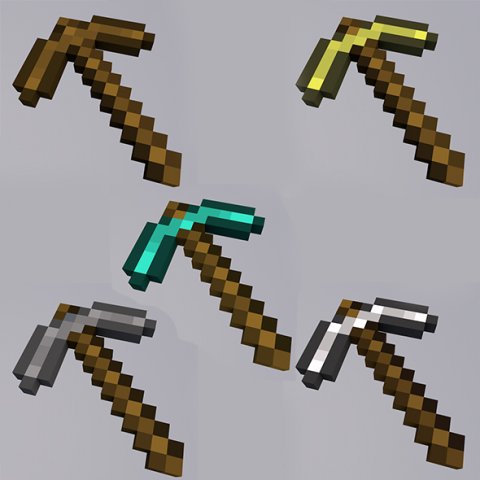 pick minecraft 3D Model .c4d .max .obj .3ds .fbx .stl .blend 