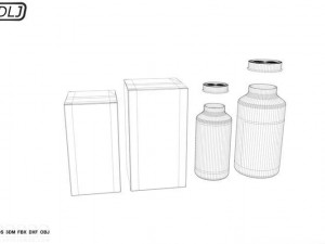 medicines in boxes and bottles 3D Model