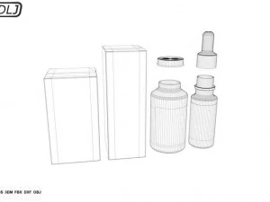 medicines in boxes and bottles 3D Model