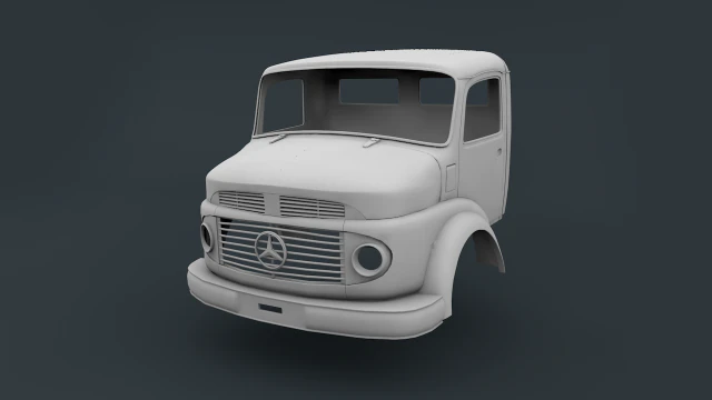मर्सिडीज बेंज 2624 केबिन ट्रक 3D प्रिंट मॉडल .c4d .max .obj .3ds .fbx .stl .blend 