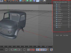 मर्सिडीज बेंज 2624 केबिन ट्रक 3D प्रिंट मॉडल