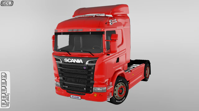 scania r730 v8 truck 3D Model .c4d .max .obj .3ds .fbx .stl .blend 
