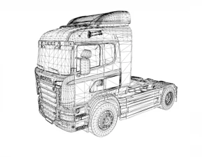 scania r730 v8 truck 3D Model