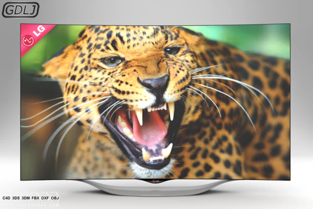 lg curved oled tv 3D Model .c4d .max .obj .3ds .fbx .stl .blend 