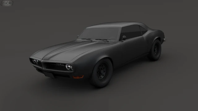 pontiac firebird v2 matte black 3D Model .c4d .max .obj .3ds .fbx .stl .blend 