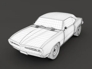 pontiac firebird v2 matte black 3D Model