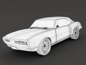 pontiac firebird v2 matte black 3D Model