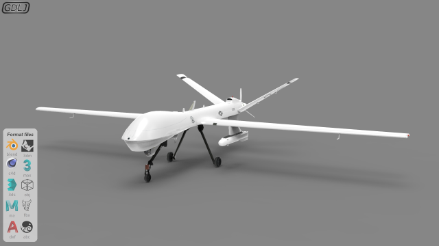 mq-9 3D Print Model .c4d .max .obj .3ds .fbx .stl .blend 