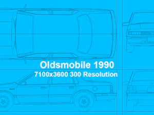 oldsmobile 1990 blueprints 3D Model