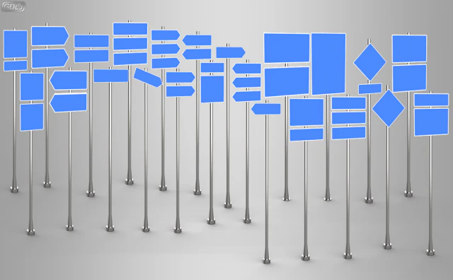23 street signs 3D Model .c4d .max .obj .3ds .fbx .stl .blend