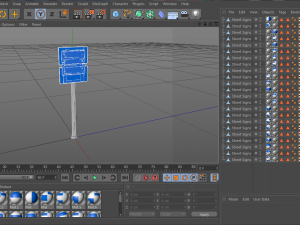 23 street signs Model 3D