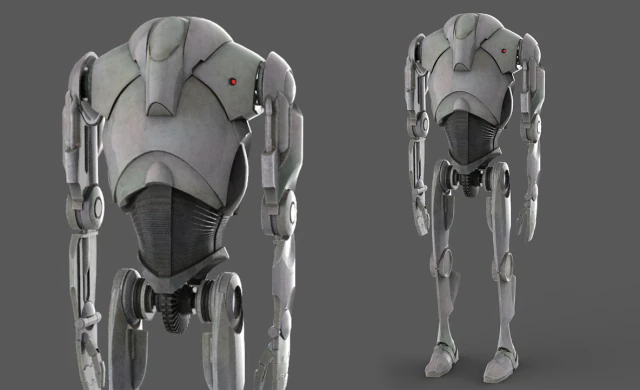b2 super battle droid 3D Model .c4d .max .obj .3ds .fbx .stl .blend 