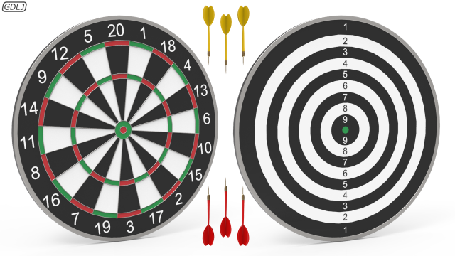 dartboard - realistic Modelo 3D .c4d .max .obj .3ds .fbx .stl .blend 