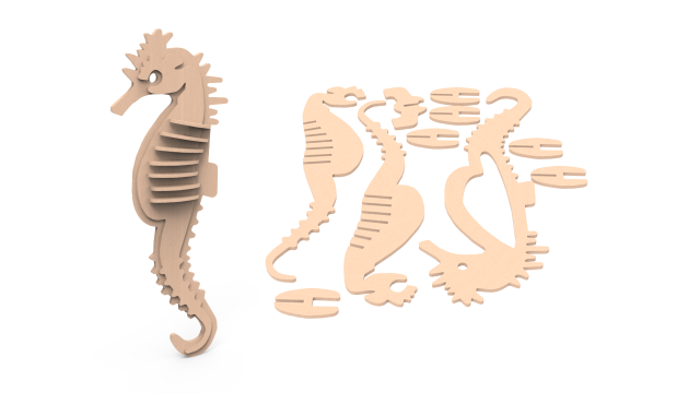 sea horse 3D प्रिंट मॉडल .c4d .max .obj .3ds .fbx .stl .blend 