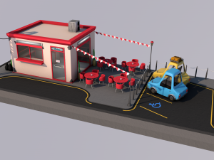 cafe building 3D Model
