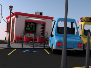 cafe building 3D 모델