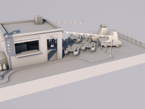 cafe building 3D 모델
