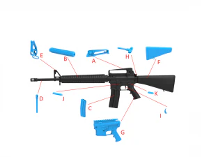 m16 3D Print Model