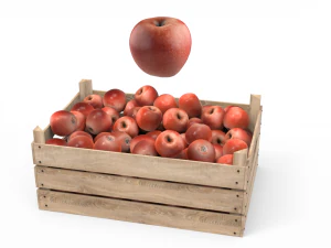 scatola di mele rosse Modello 3D