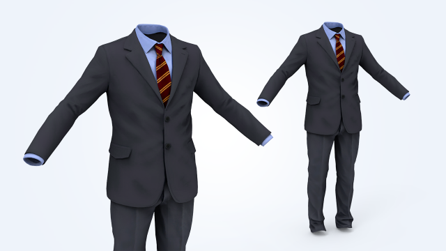 business suit man 3D Model .c4d .max .obj .3ds .fbx .stl .blend 