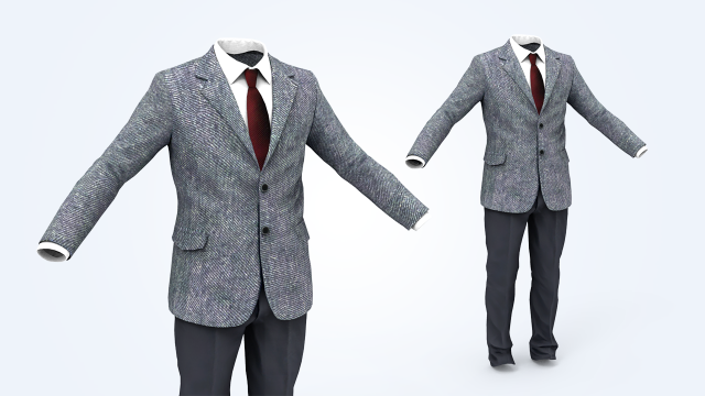business suit man 3D Model .c4d .max .obj .3ds .fbx .stl .blend 