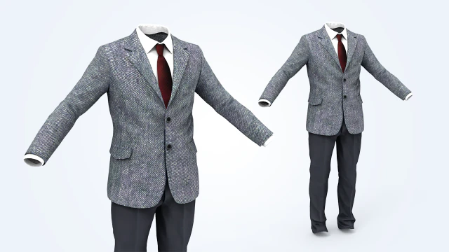 business suit man 3D Model .c4d .max .obj .3ds .fbx .stl .blend 