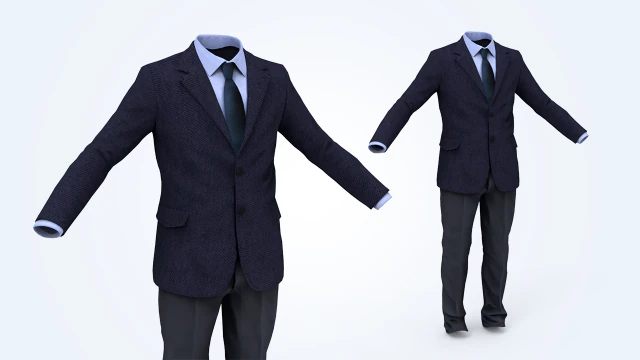 business suit man 3D Model .c4d .max .obj .3ds .fbx .stl .blend 
