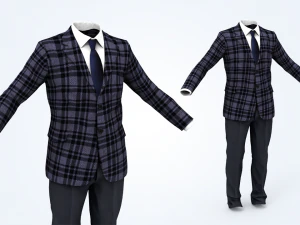 uomo in giacca e cravatta Modello 3D