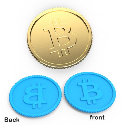 bitcoin coin 3D Принт Модель .c4d .max .obj .3ds .fbx .stl .blend 