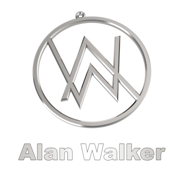 alan walker necklace medal 3D Print Model in Necklaces 3DExport