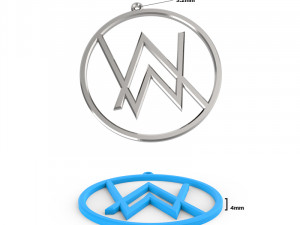 alan walker - necklace - medal 3D 打印模型