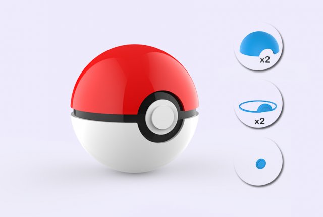 pokeball 3D-Druckmodell .c4d .max .obj .3ds .fbx .stl .blend 