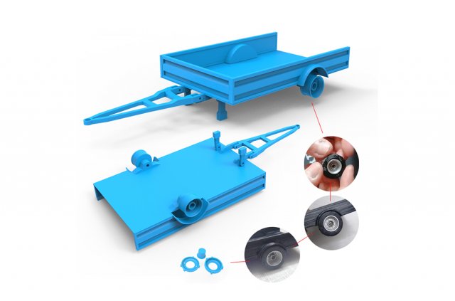 trailer Model Cetak 3D .c4d .max .obj .3ds .fbx .stl .blend 