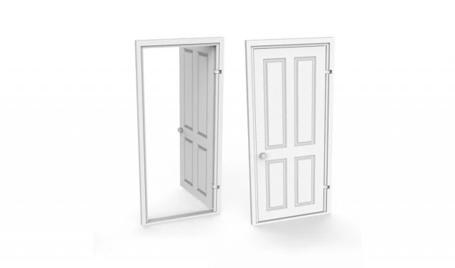 internal door 3D Print Model .c4d .max .obj .3ds .fbx .stl .blend 
