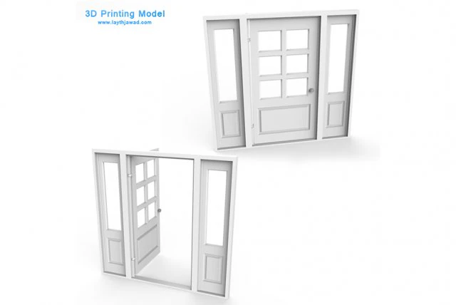 external door 3D Print Model .c4d .max .obj .3ds .fbx .stl .blend 
